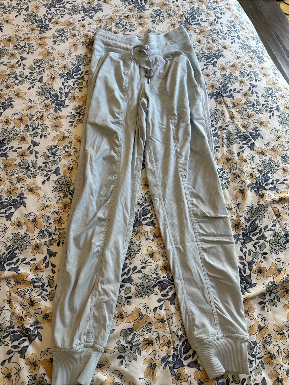 lululemon athletica pale blue women's joggers with drawstring waist